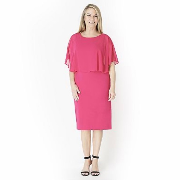 connected apparel Dresses & Skirts - NWT Connected Apparel Caped Midi Dress Size 10P